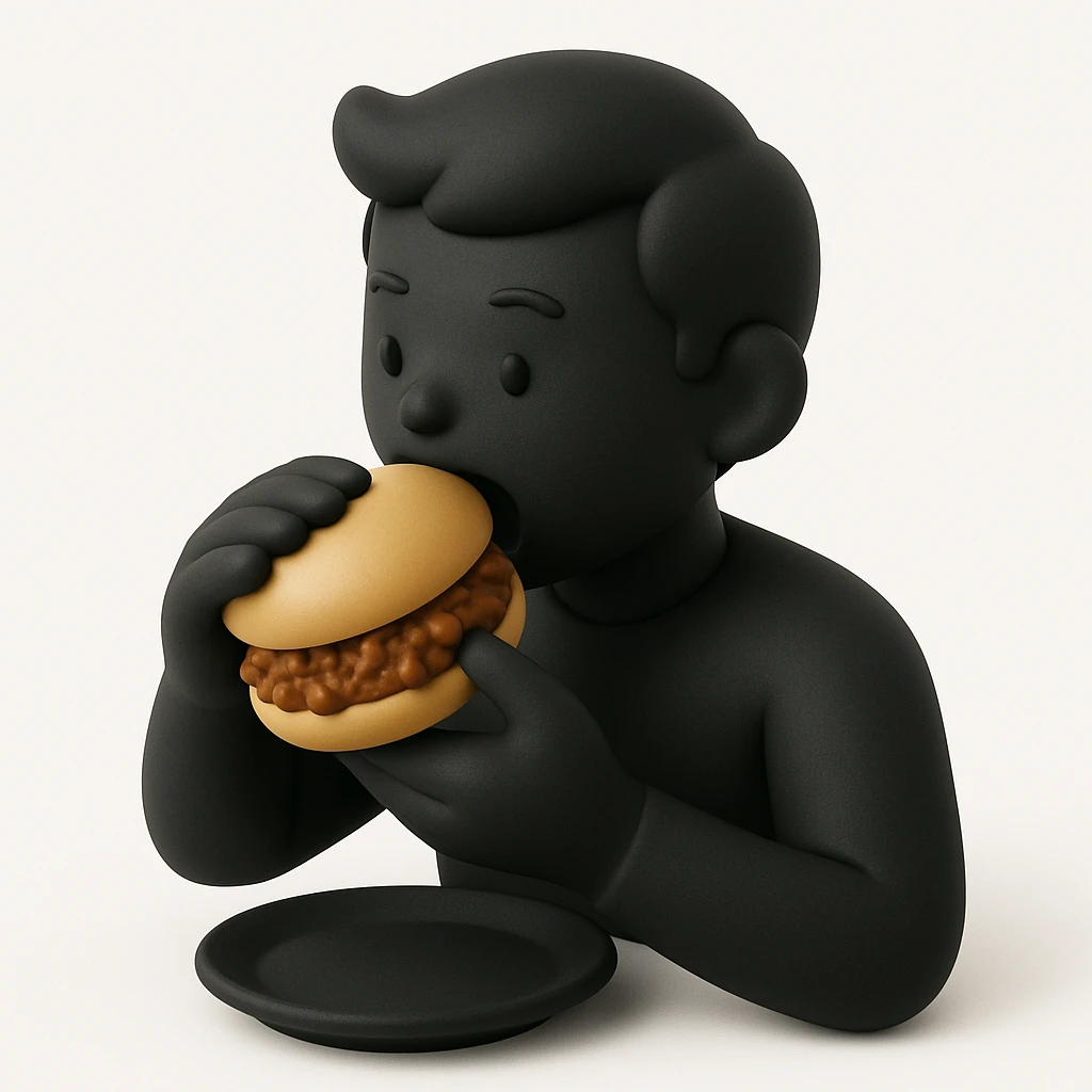 person eating sloppy joe emoji