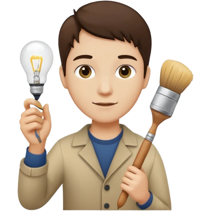 person with a lightbulb and paintbrush emoji