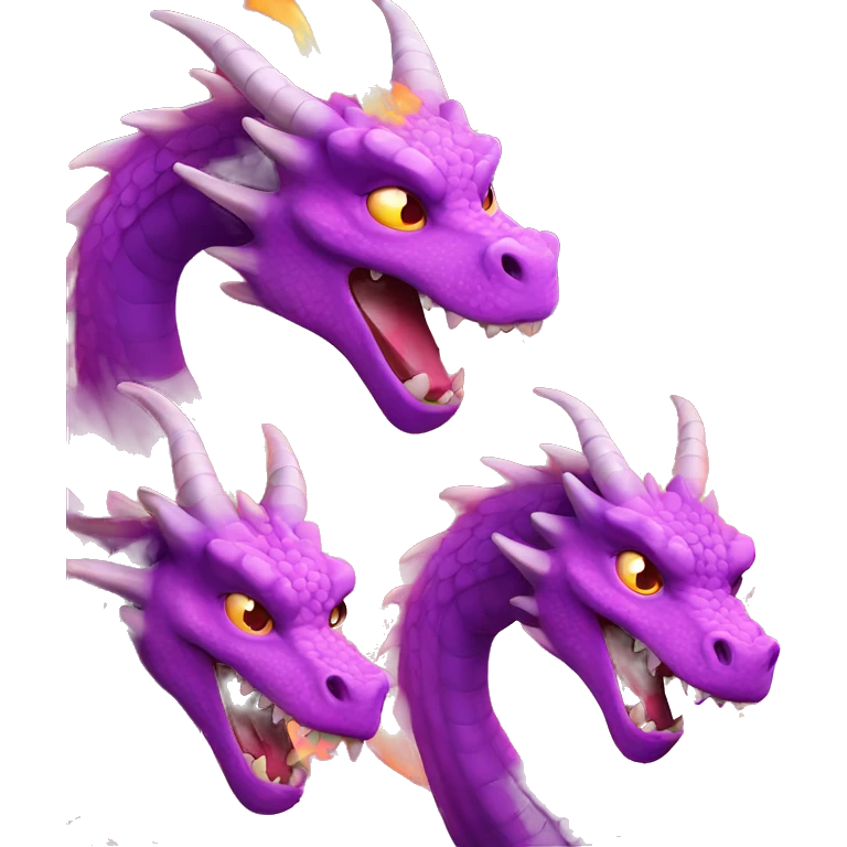 pink and purple dragons with fire  emoji