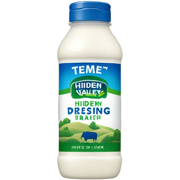 Bottle of hidden valley ranch  emoji
