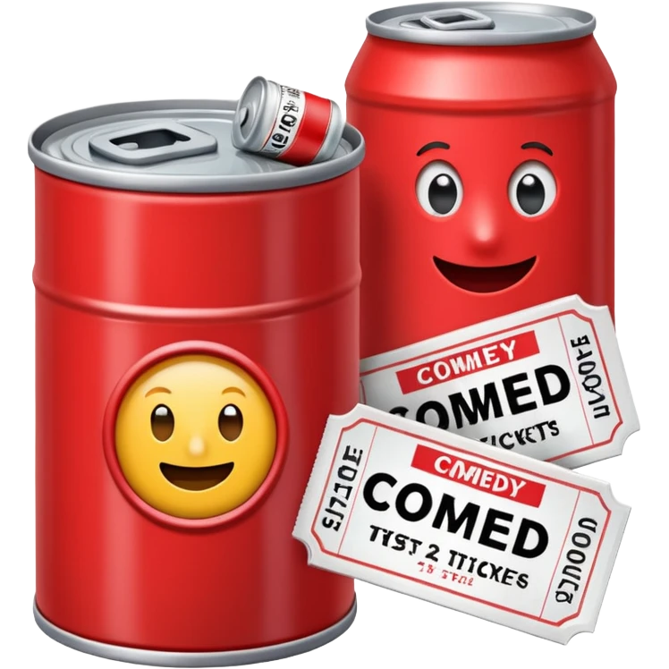 a can of gasoline and 2 tickets emoji