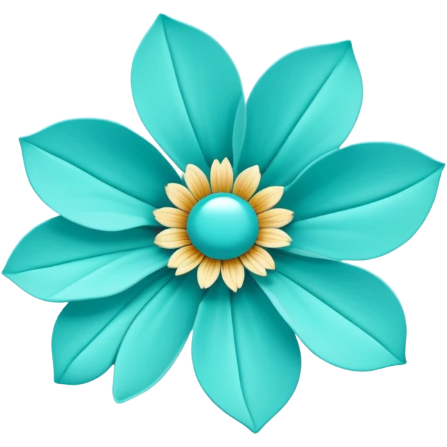 Turquoise flower emoji