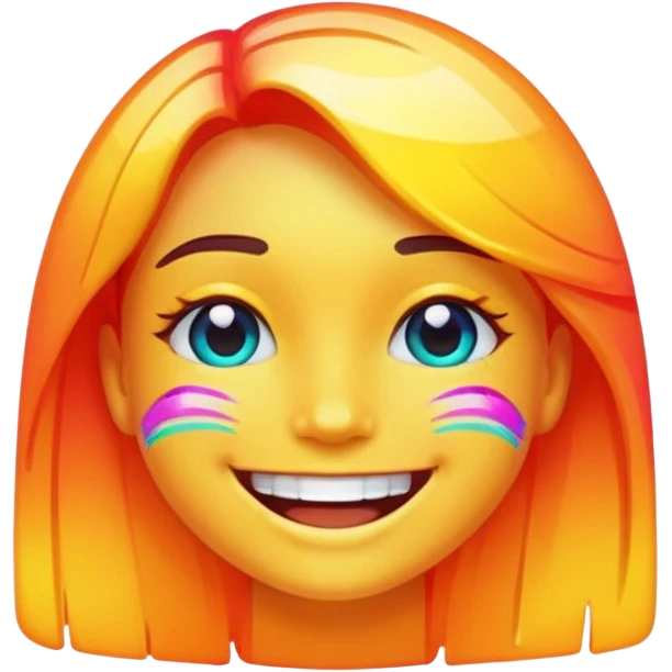 Glitter glitch smile emoji