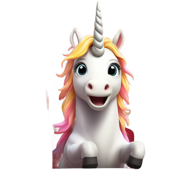 Unicorn driving fire truck crazy emoji