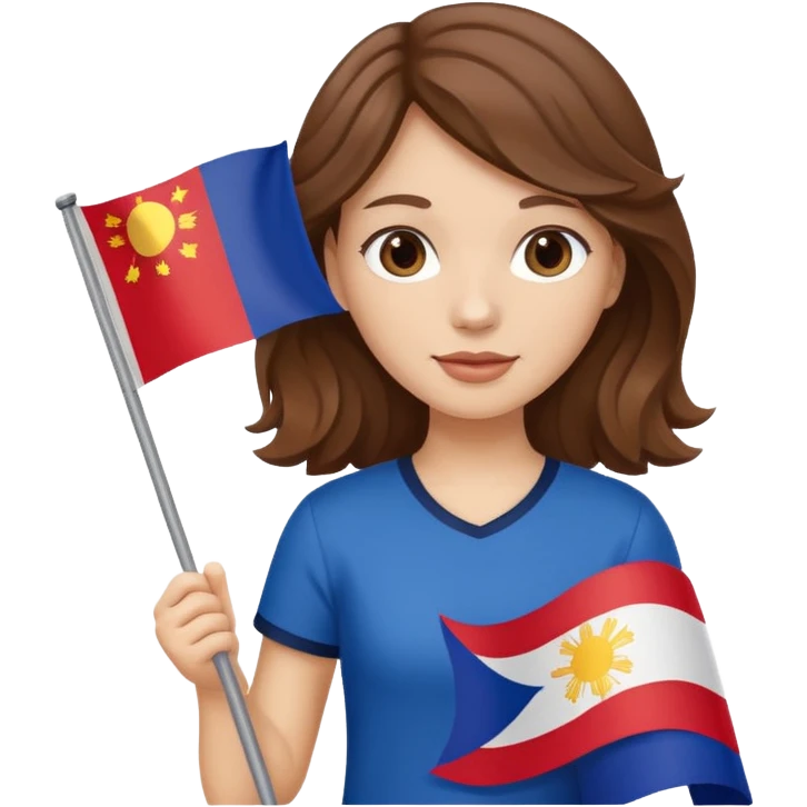 white girl wavy brown hair girl filipino flag emoji
