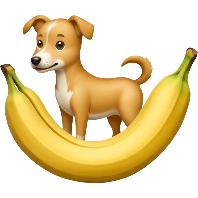 Ein Hund der auf einer Banane reitet  emoji