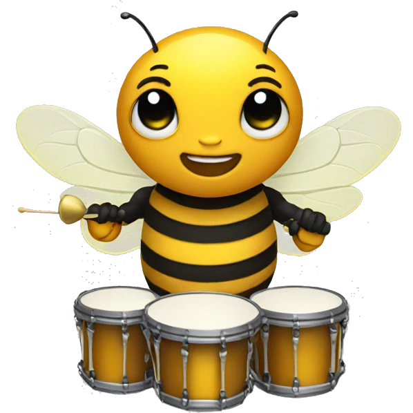 bee playing cymbals emoji