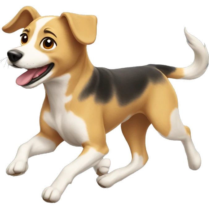 one dog running in the sun emoji