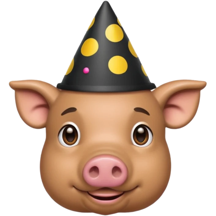black pig party hat human body emoji