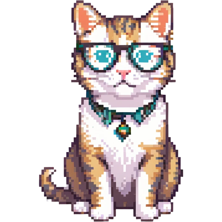A happy cat wearing glasses emoji