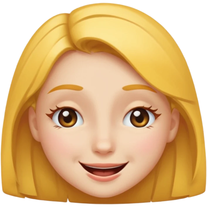 Girl winking with her left eye closed, happy face,  emoji