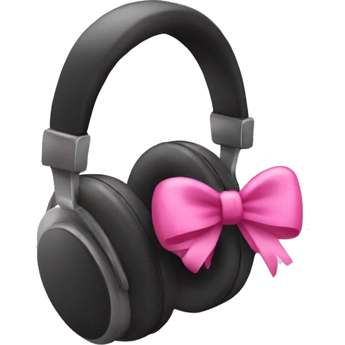 headphones with a mini pink bow emoji