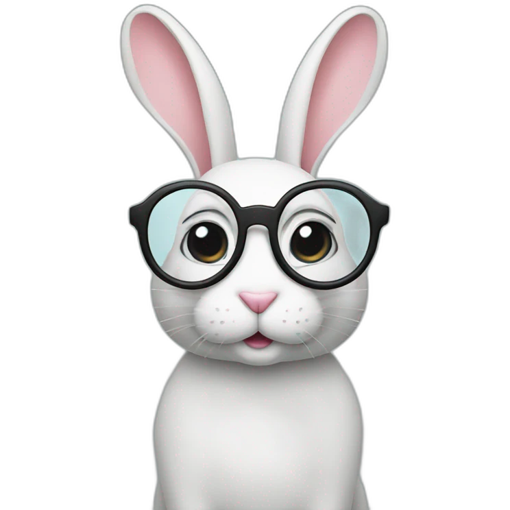 rabbit eyeglasse macbook working emoji