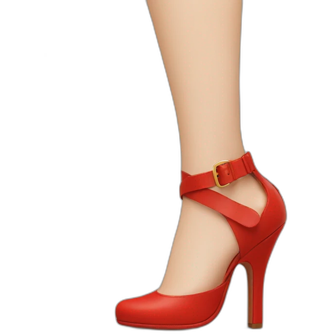 Red strap heel with leg  emoji