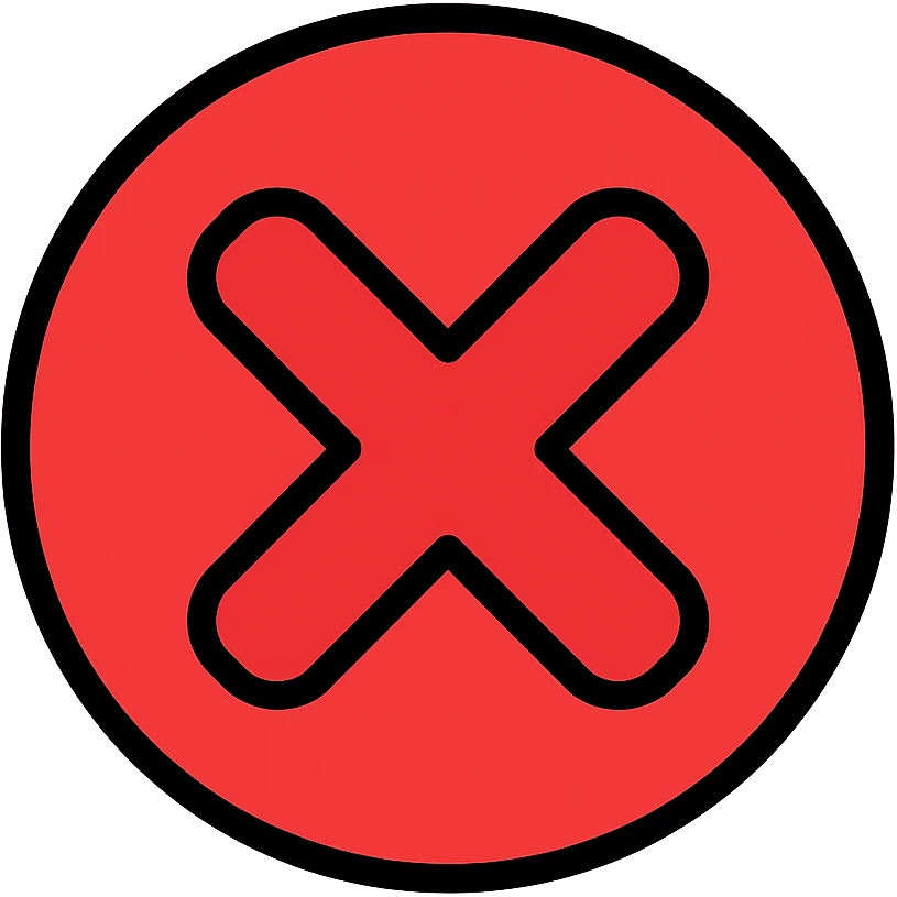 error icon, cross mark in a circle, modern style, red color emoji