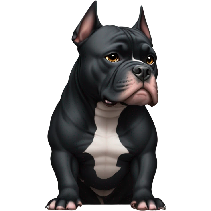 99% Black American Bully front  emoji