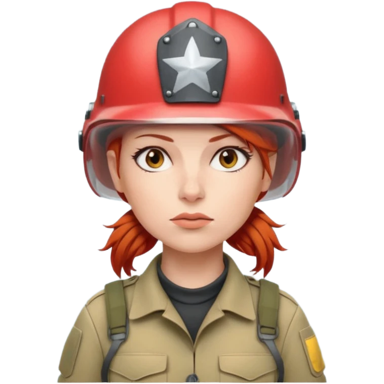 women Soldier red hair just emoji