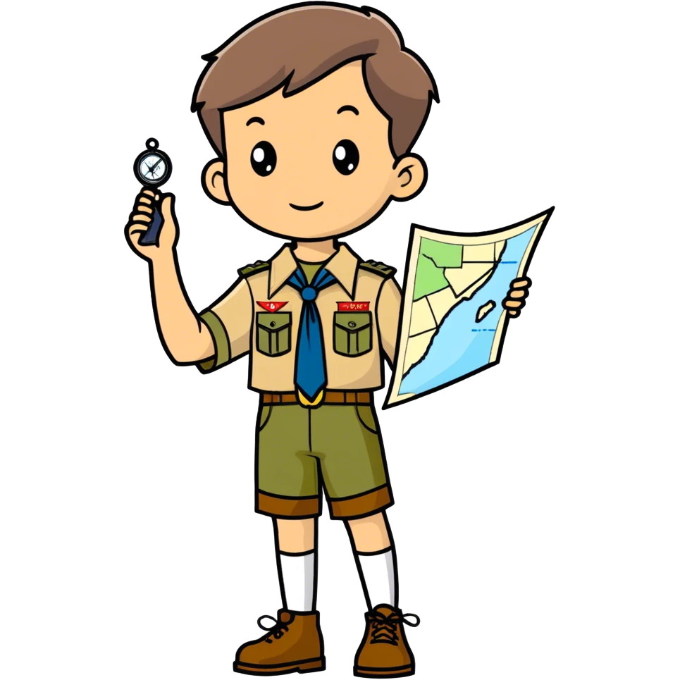 Uk boy scout map and compass emoji