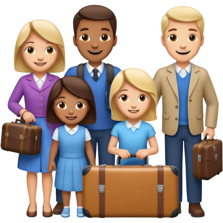 familia con maleta emoji