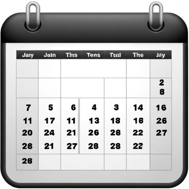 January 2026 calendar
 emoji