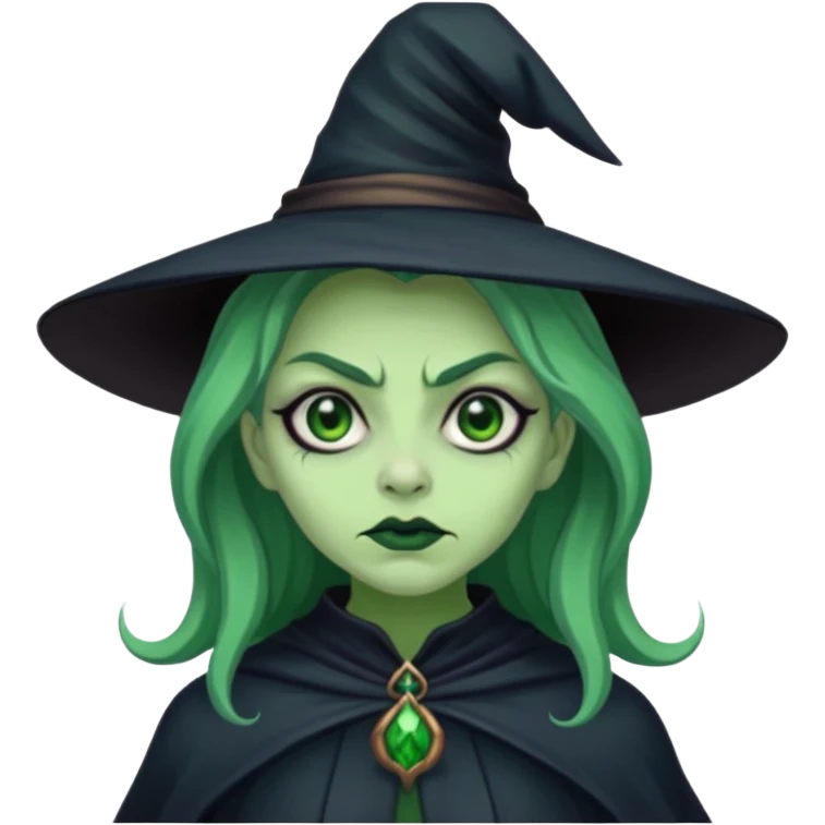 Witch with Green Skin horror look emoji