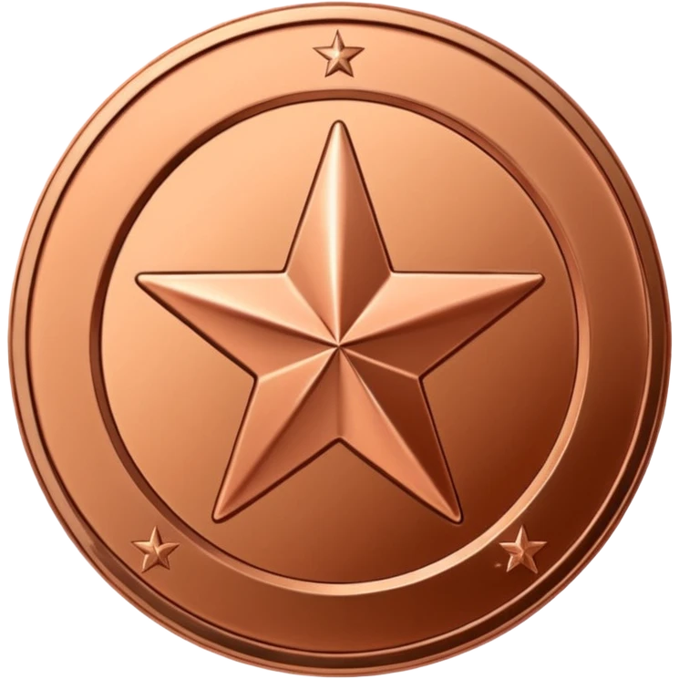 A shiny, metallic coin in Copper's signature brand color. In the center, you could have a simple star, a checkmark, or a "W" for "Win." emoji