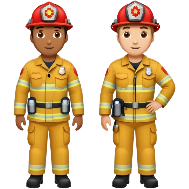 Fireman and Paramedic standing together emoji