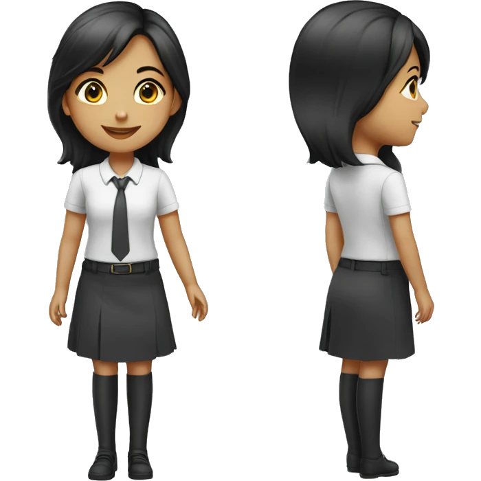 A young girl,Wear professional attire，Welcome gestures emoji
