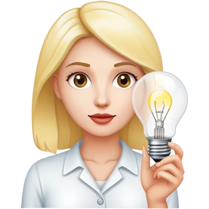 woman with bulb emoji