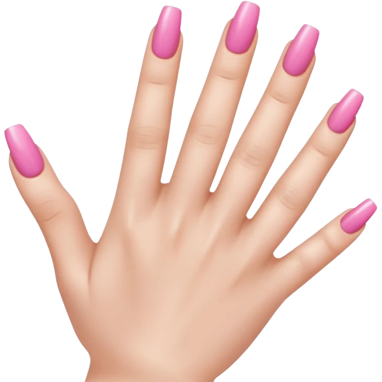 Cute acrylic nails on 5 fingers emoji