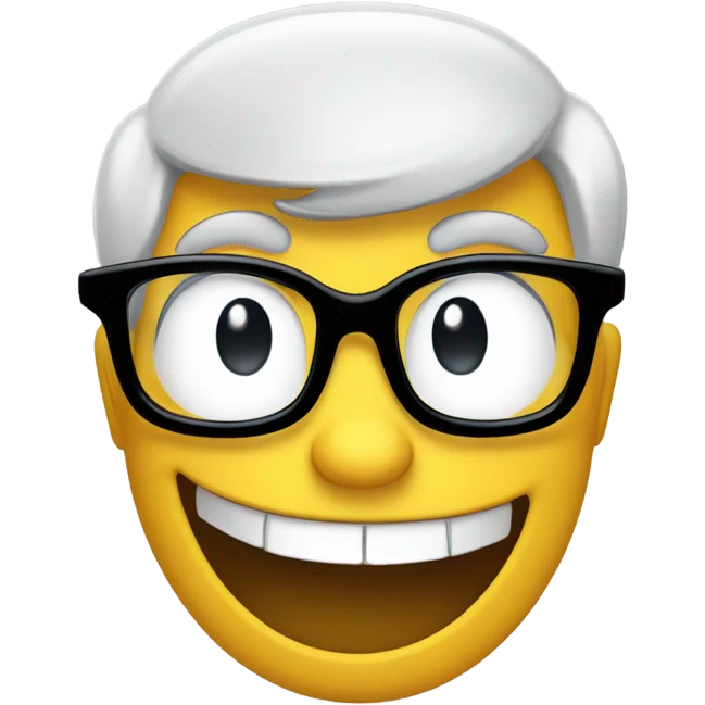 Nerd smiley with index finger pointing up emoji