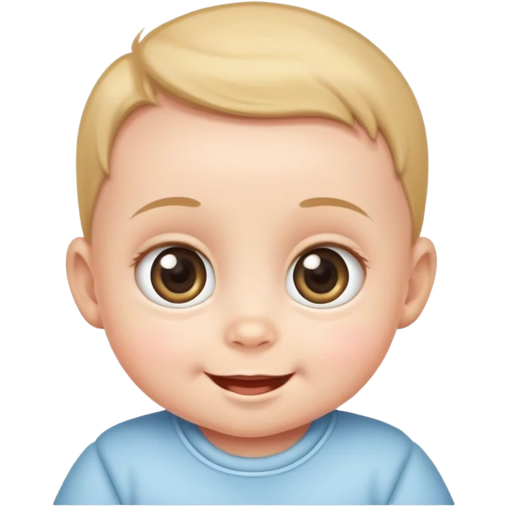 Baby with big eyes and smile emoji