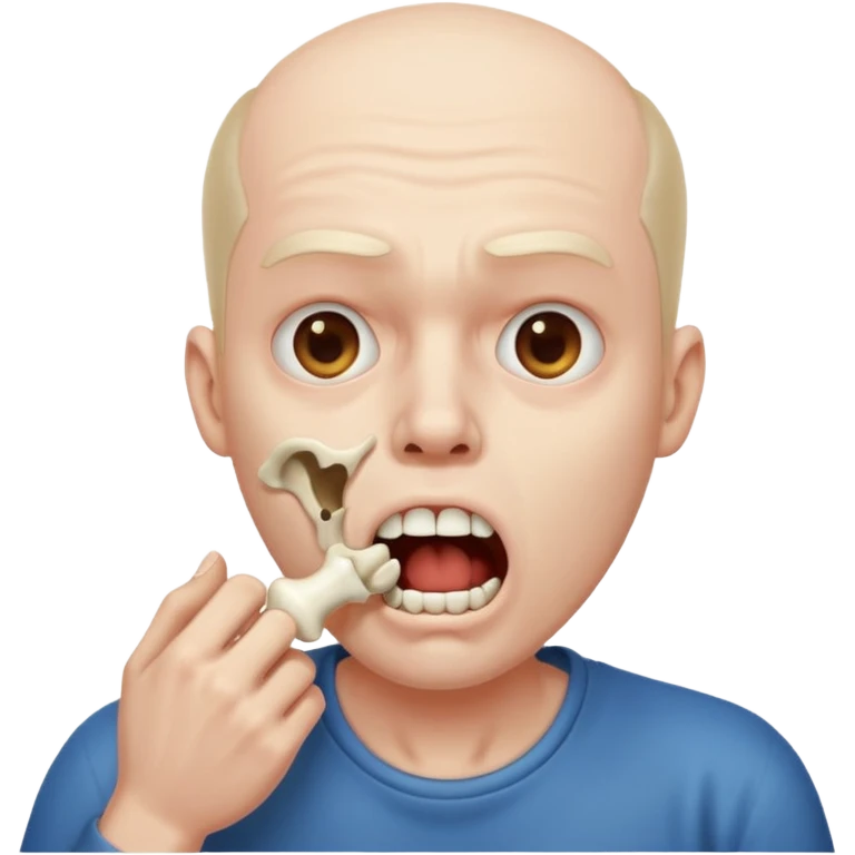 man gasping with bone in mouth emoji