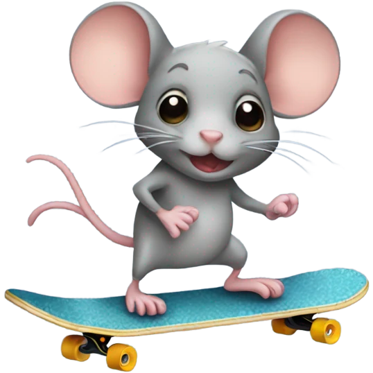 mouse riding a skateboard  emoji