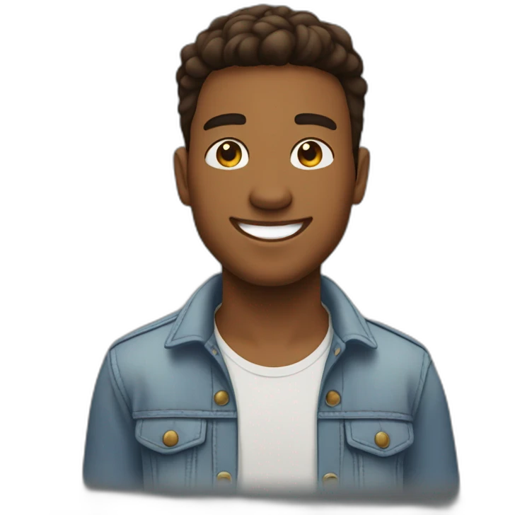 jeune homme brun grand souriant youtubeur emoji