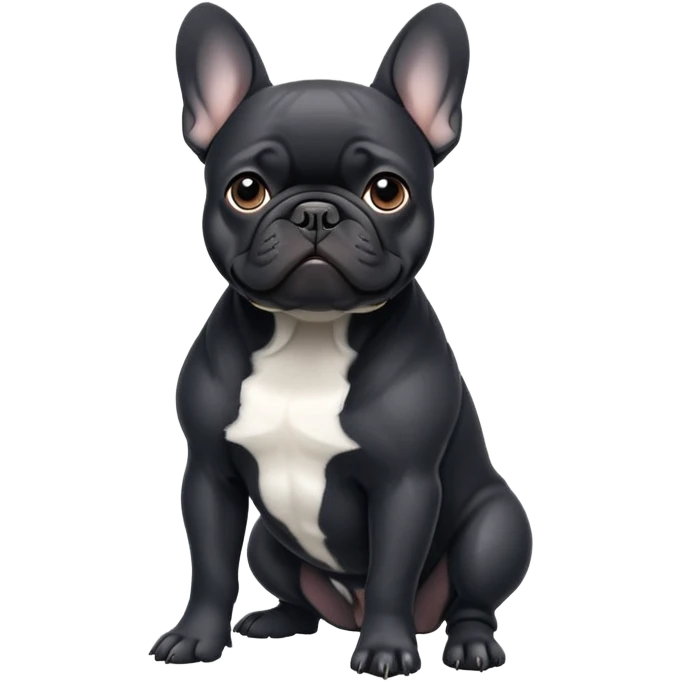 Black french bulldog emoji