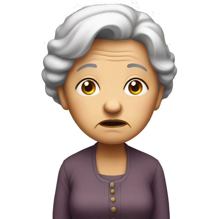 old woman sad standing  emoji