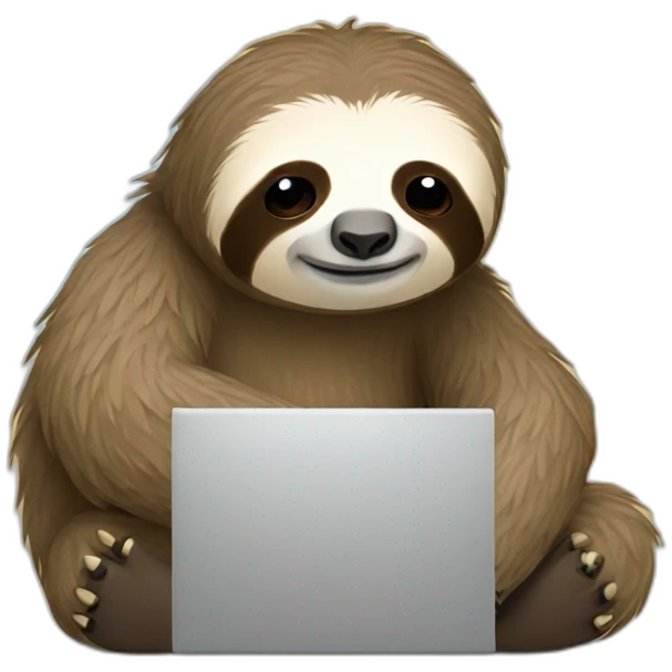 tired Sloth with a laptop emoji