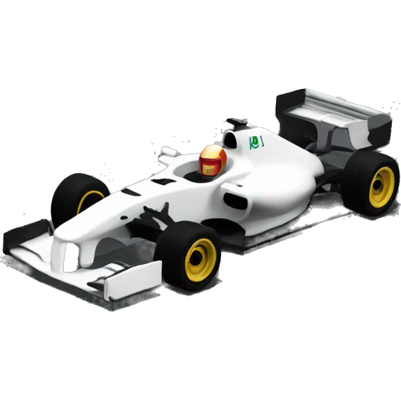 f1 car with some in it driving it  with race track emoji