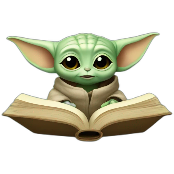 Baby yoda reading a book emoji