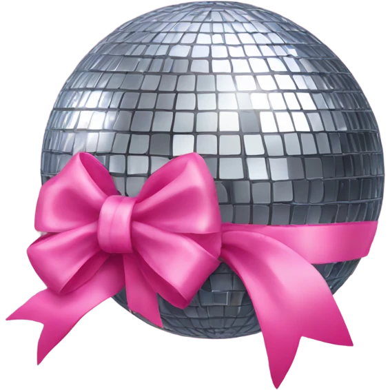 disco ball with pink bow on the top  emoji