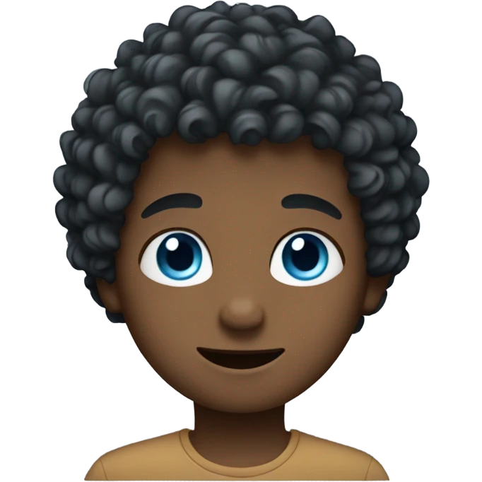 Curly hair boy blue eyes emoji