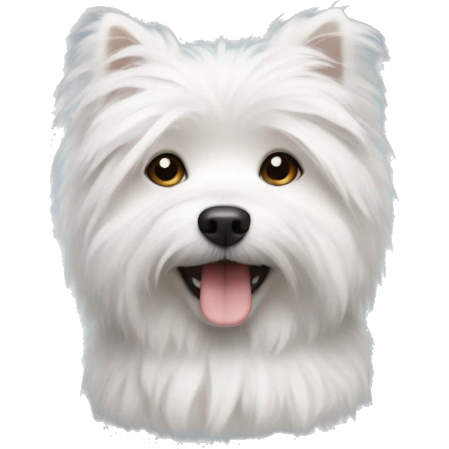 white fluffy small dog  emoji
