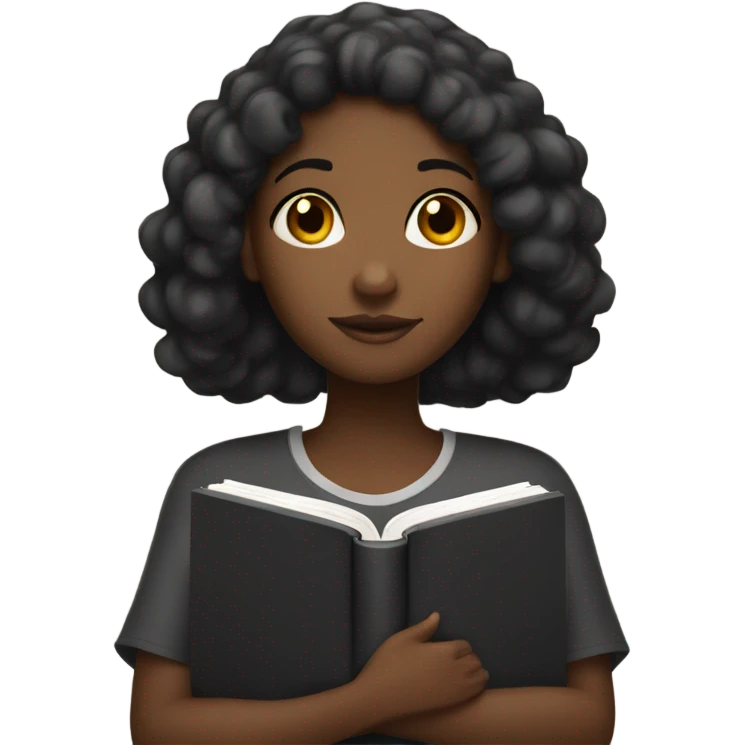 black girl with bible emoji