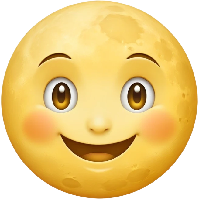 A smiling moon emoji rolling its eyes emoji