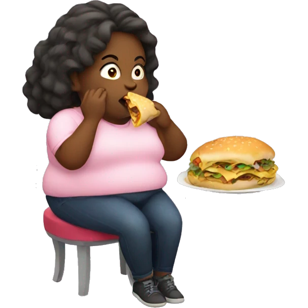 Fat girl eating emoji
