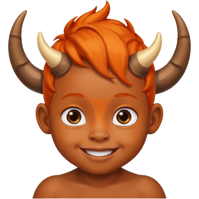 black baby with horns and orange hair emoji