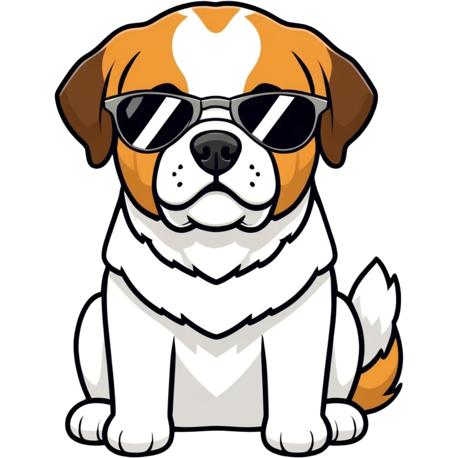 Saint bernard with sunglasses on emoji