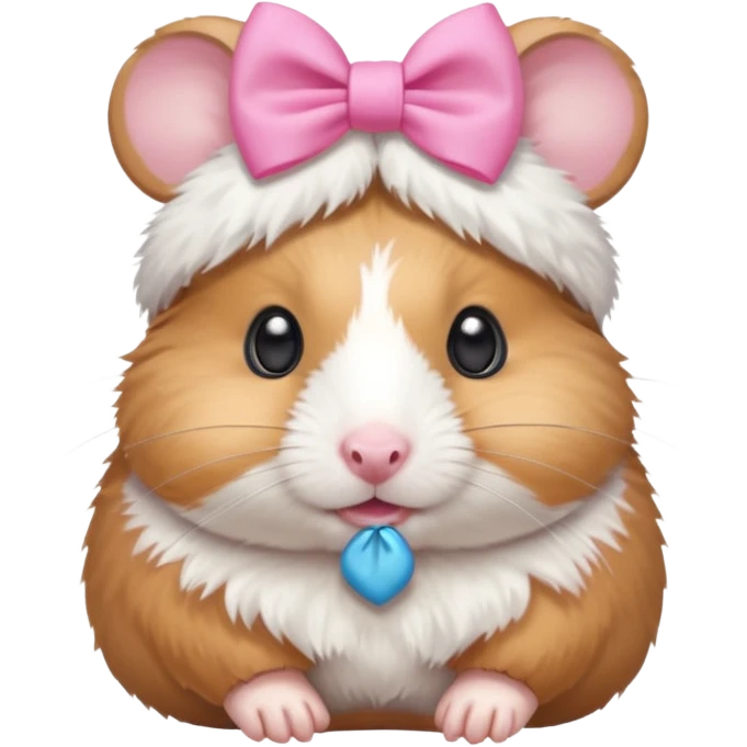 cute hamster wearing a bow on its head emoji