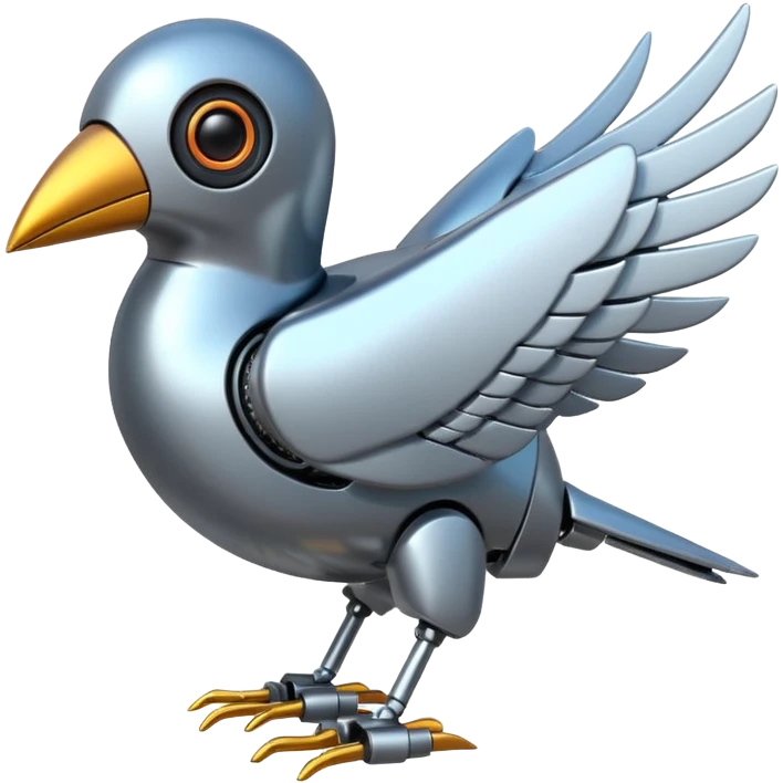 robotic bird emoji